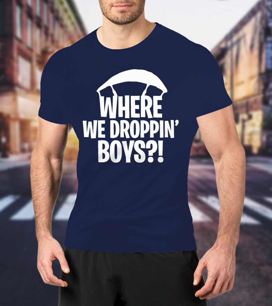 Go All Out Adult Where We Droppin' Boys Parachute T-Shirt