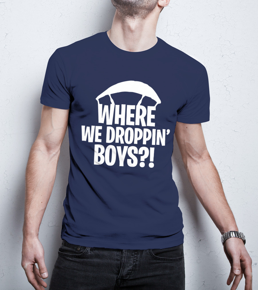 Go All Out Adult Where We Droppin' Boys Parachute T-Shirt