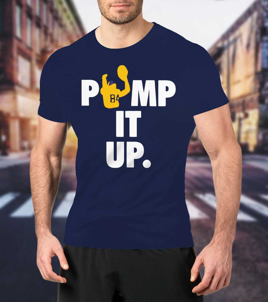 Pump It Up Blue B4 Ninety Football Gesture T-Shirt