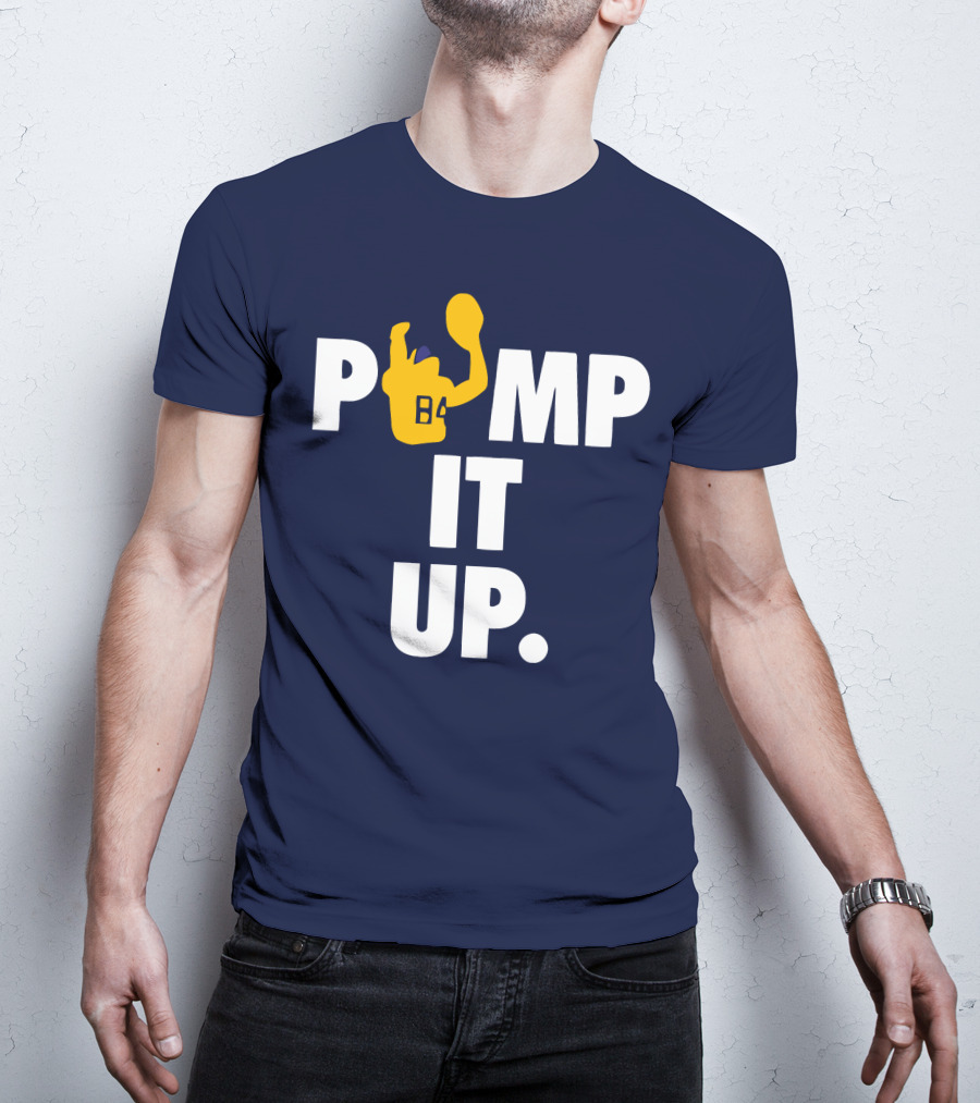Pump It Up Blue B4 Ninety Football Gesture T-Shirt