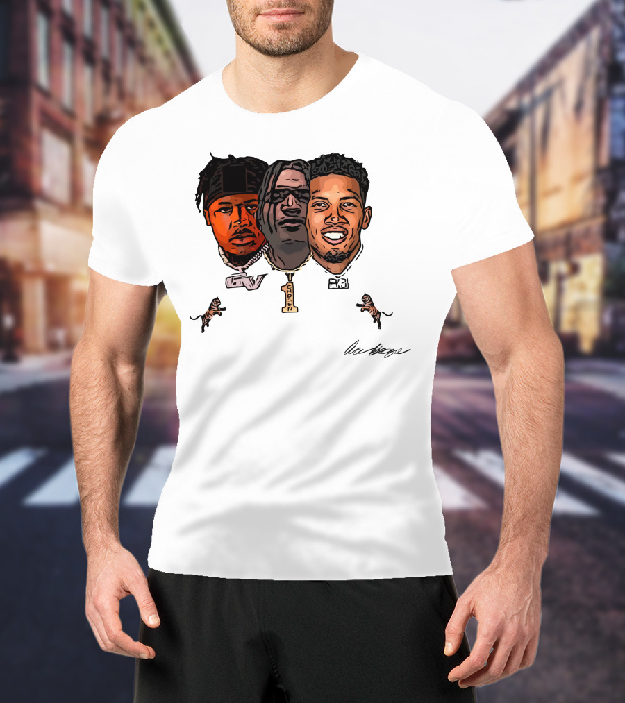 Joe Burrow Tres Amigos GV 1 AB Tiger Faces T-Shirt