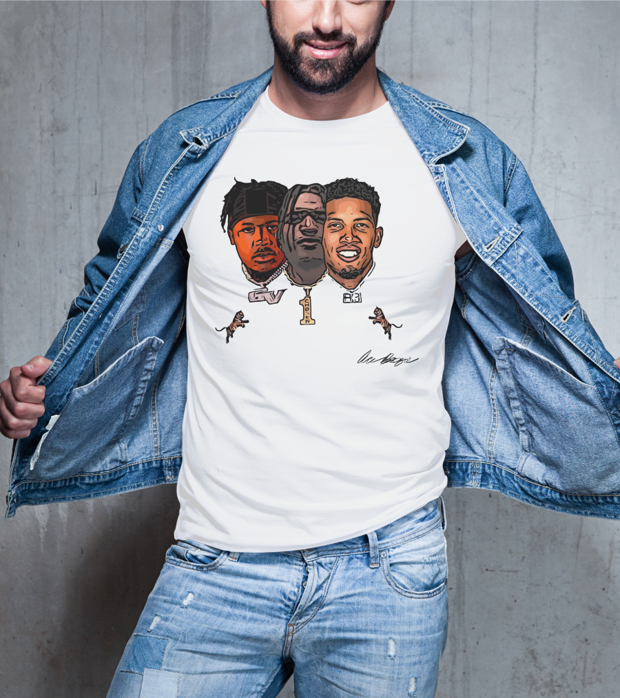 Joe Burrow Ja'Marr Chase Tee Higgins Tyler Boyd Bengals Football Faces And Chains T-Shirt