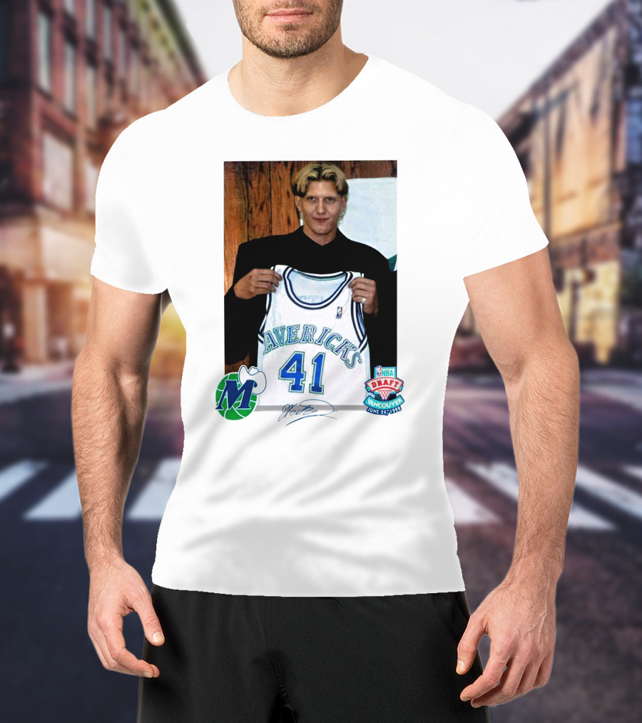 Dirk Nowitzki Mavericks NBA Draft Vancouver June 24 1998 T-Shirt