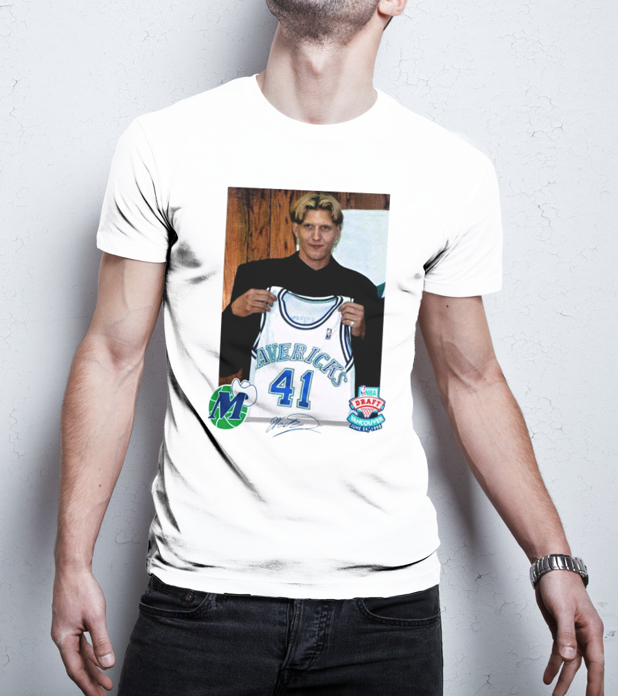 Dirk Nowitzki Mavericks NBA Draft Vancouver June 24 1998 T-Shirt