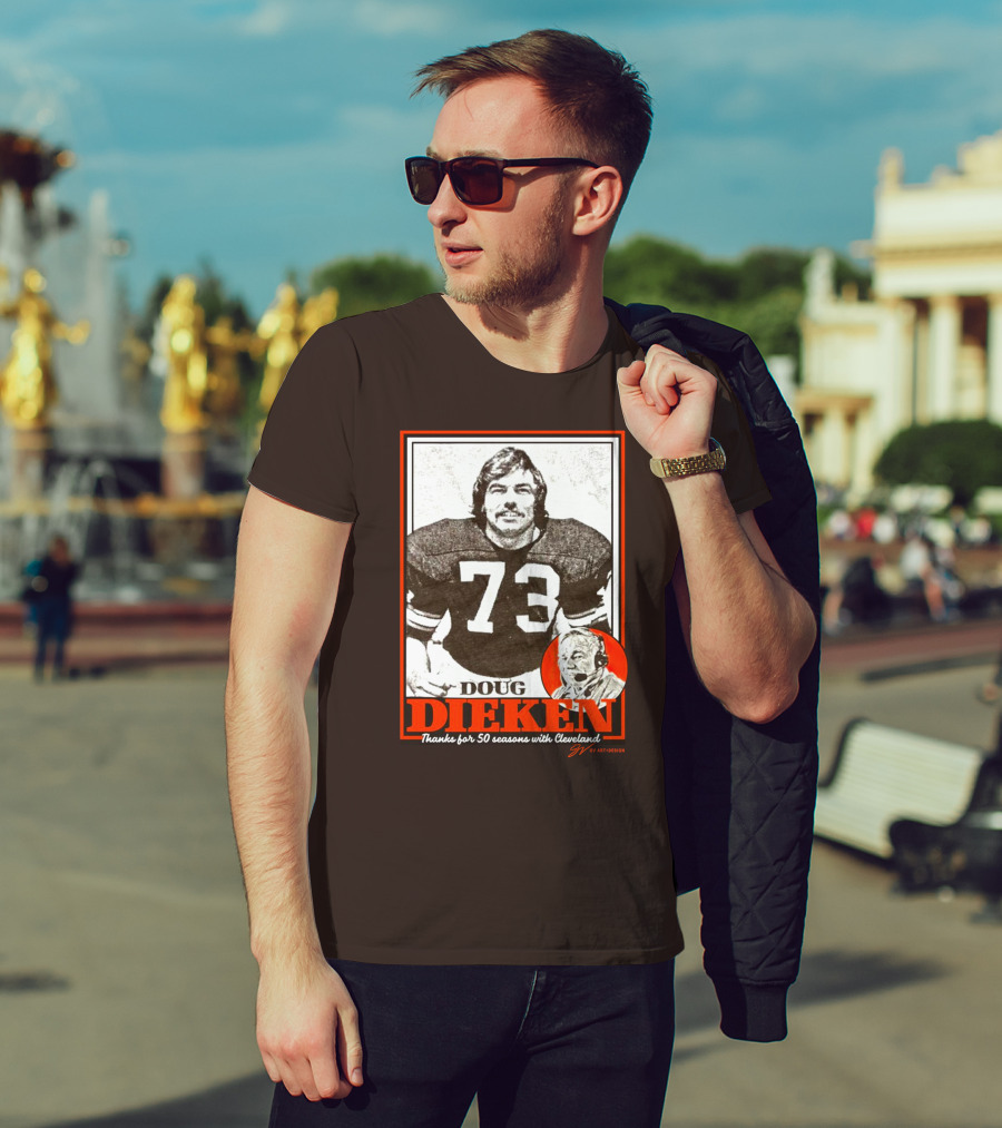 Doug Dieken 50 Seasons With Cleveland Football Number 73 Honors T-Shirt
