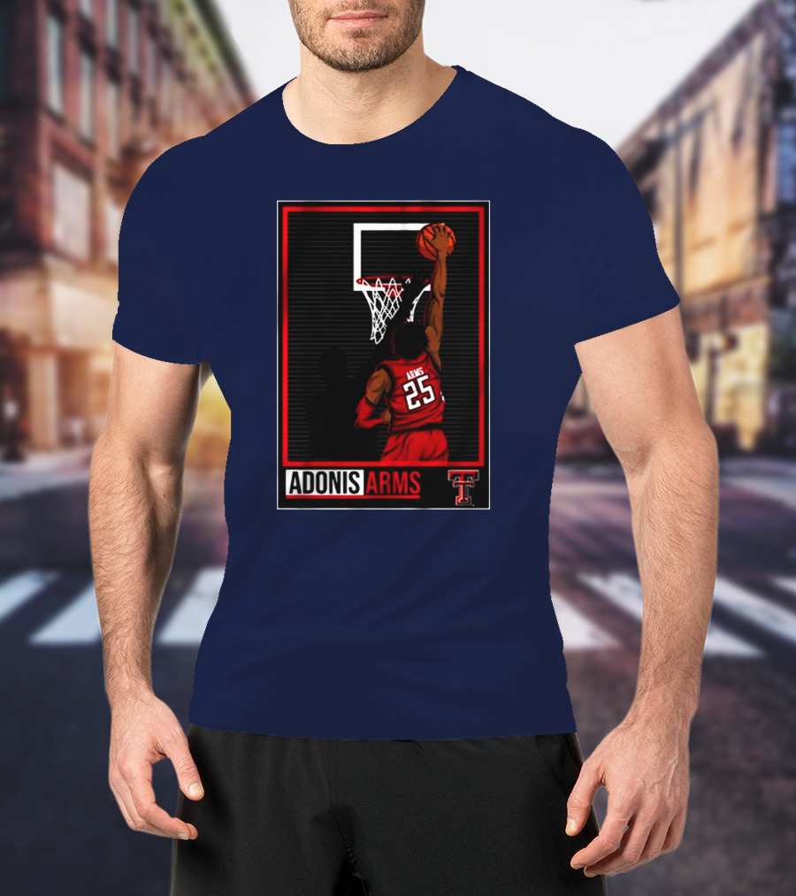Texas Tech Basketball Adonis Arms Dunking 25 T-Shirt