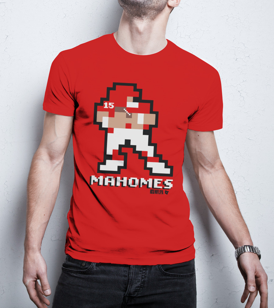 Patrick Mahomes 8 Bit NFLPA Pixelated Player T-Shirt
