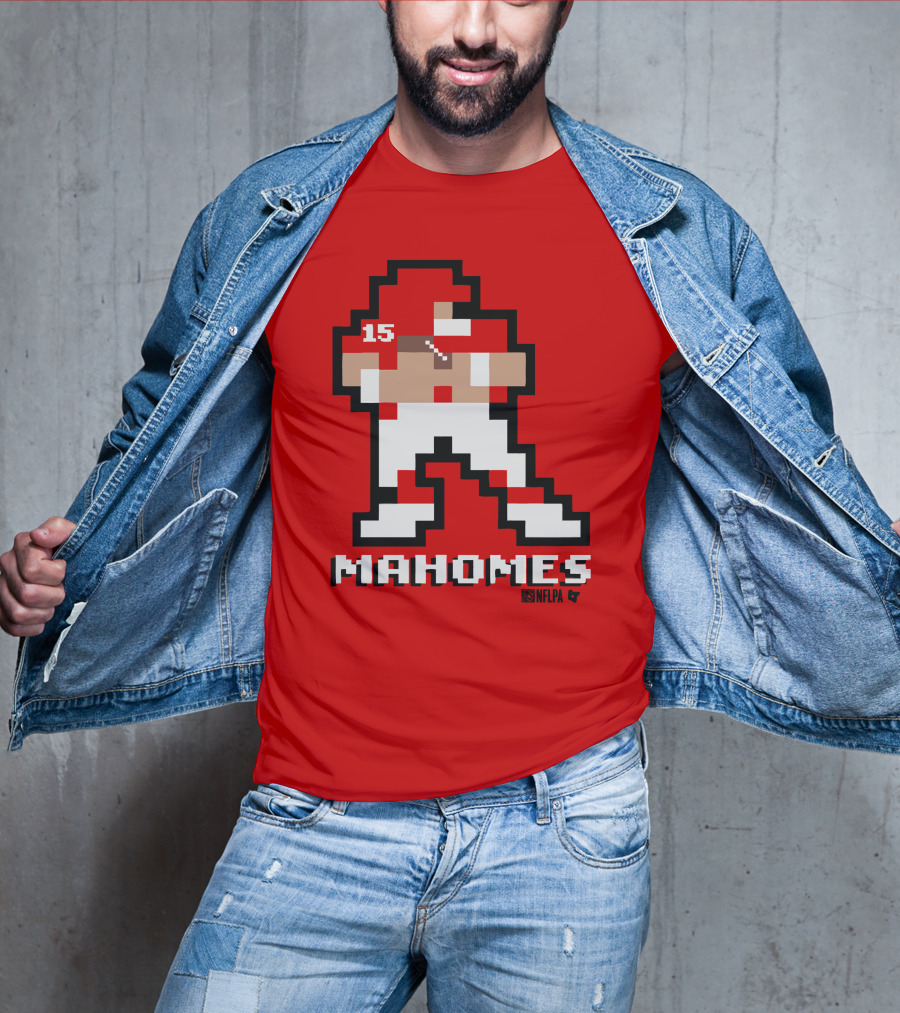 Patrick Mahomes 8 Bit NFLPA Pixelated Player T-Shirt