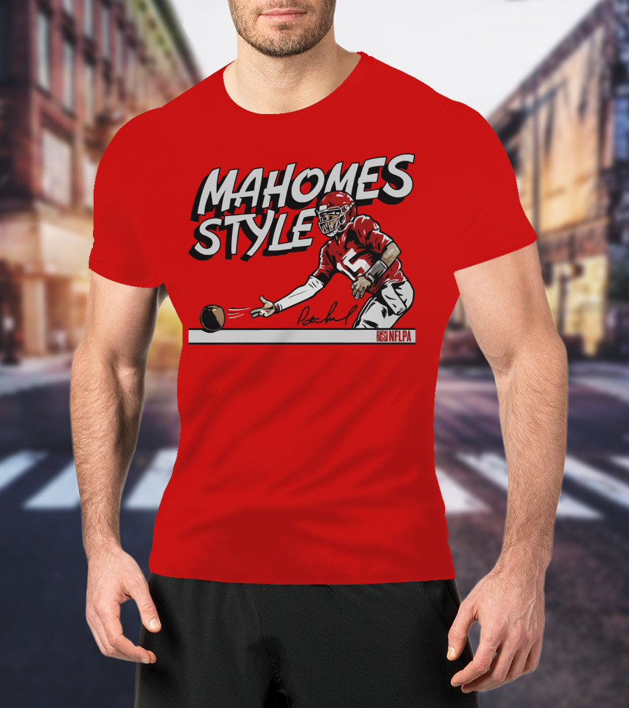 MAHOMES STYLE NFLPA Football Quarterback Signature T-Shirt