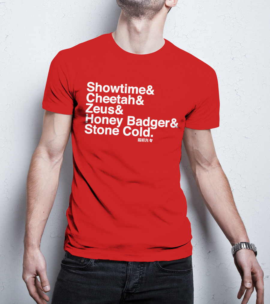 Showtime Cheetah Zeus Honey Badger Stone Cold NFLPA T-Shirt