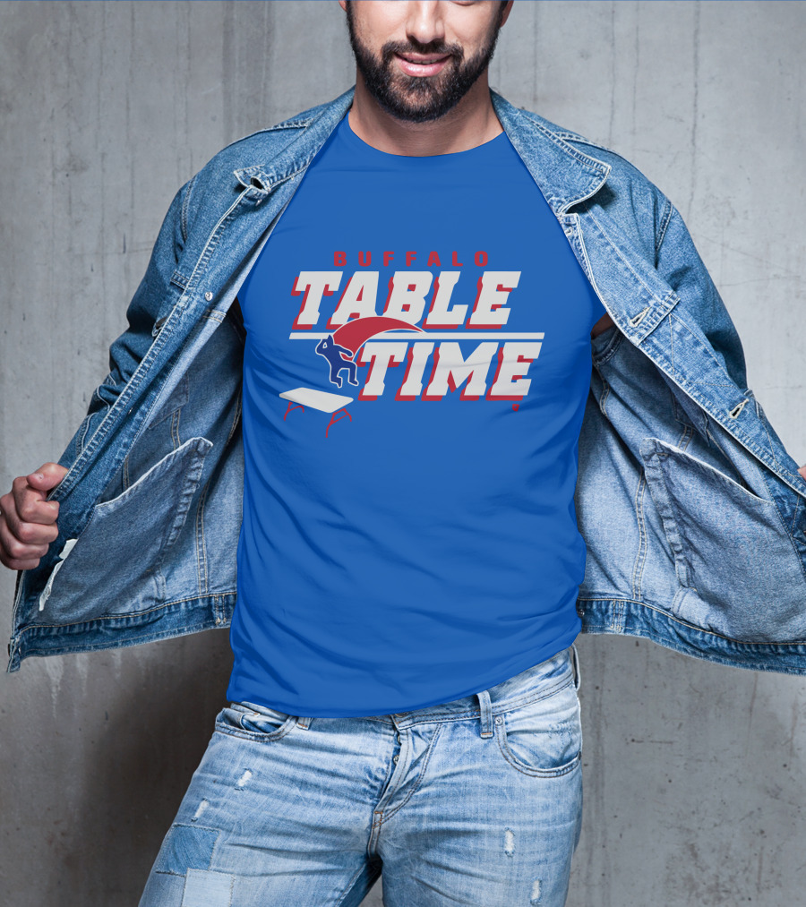 Buffalo Bills Table Time Jumping Through Folding Table T-Shirt