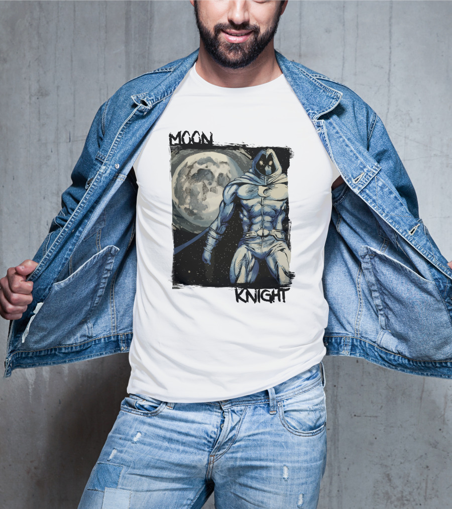 Moon Knight Marc Spector Hero With Full Moon Background T-Shirt