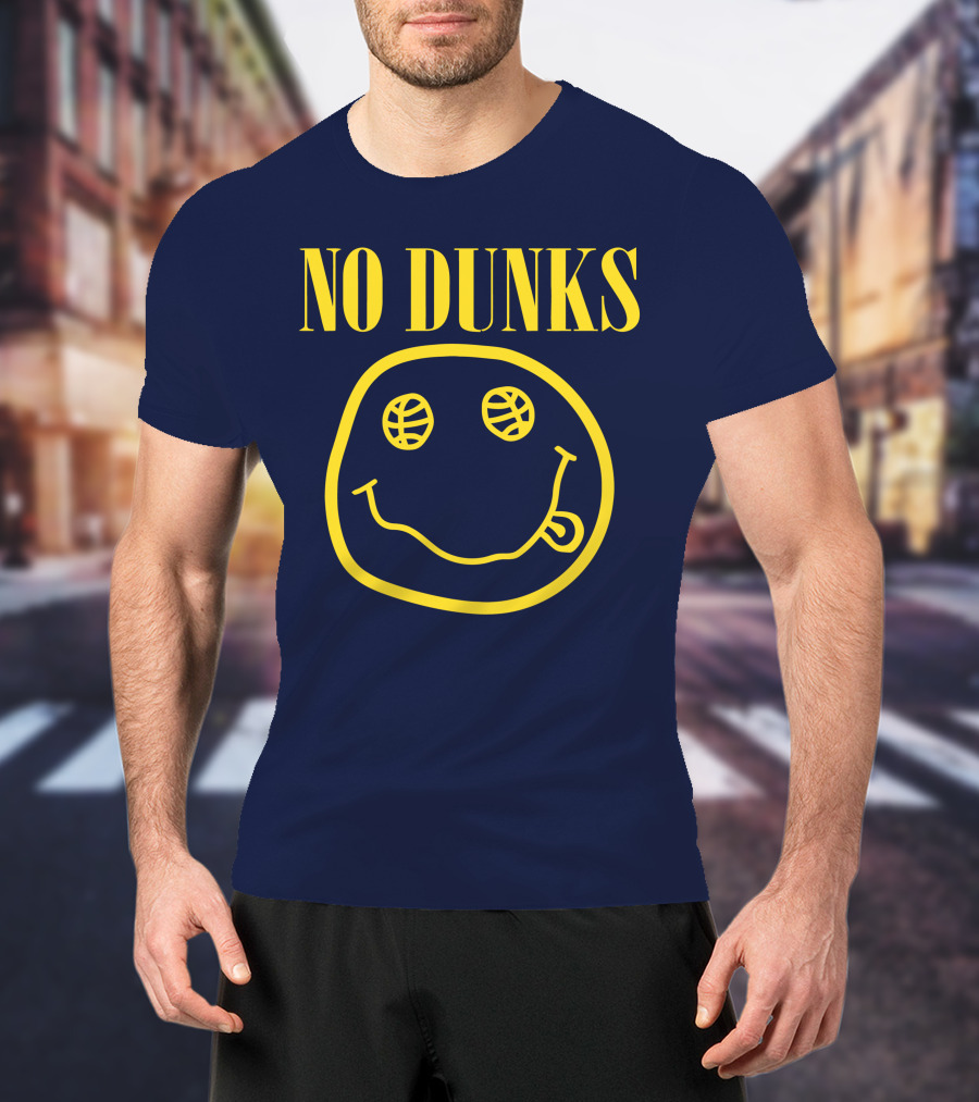 No Dunks Smiley Face Basketball Eyes T-Shirt