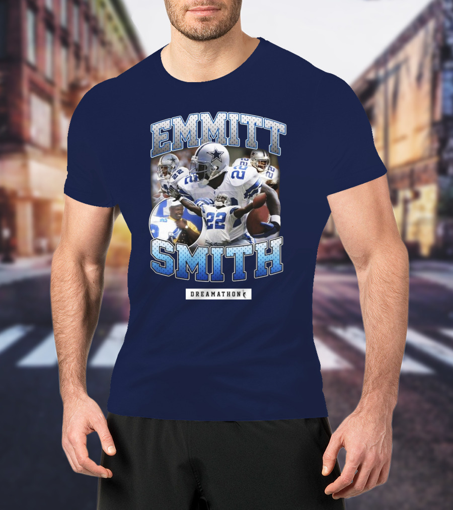 Emmitt Smith Dreamathon Dallas Cowboys Collage T-Shirt