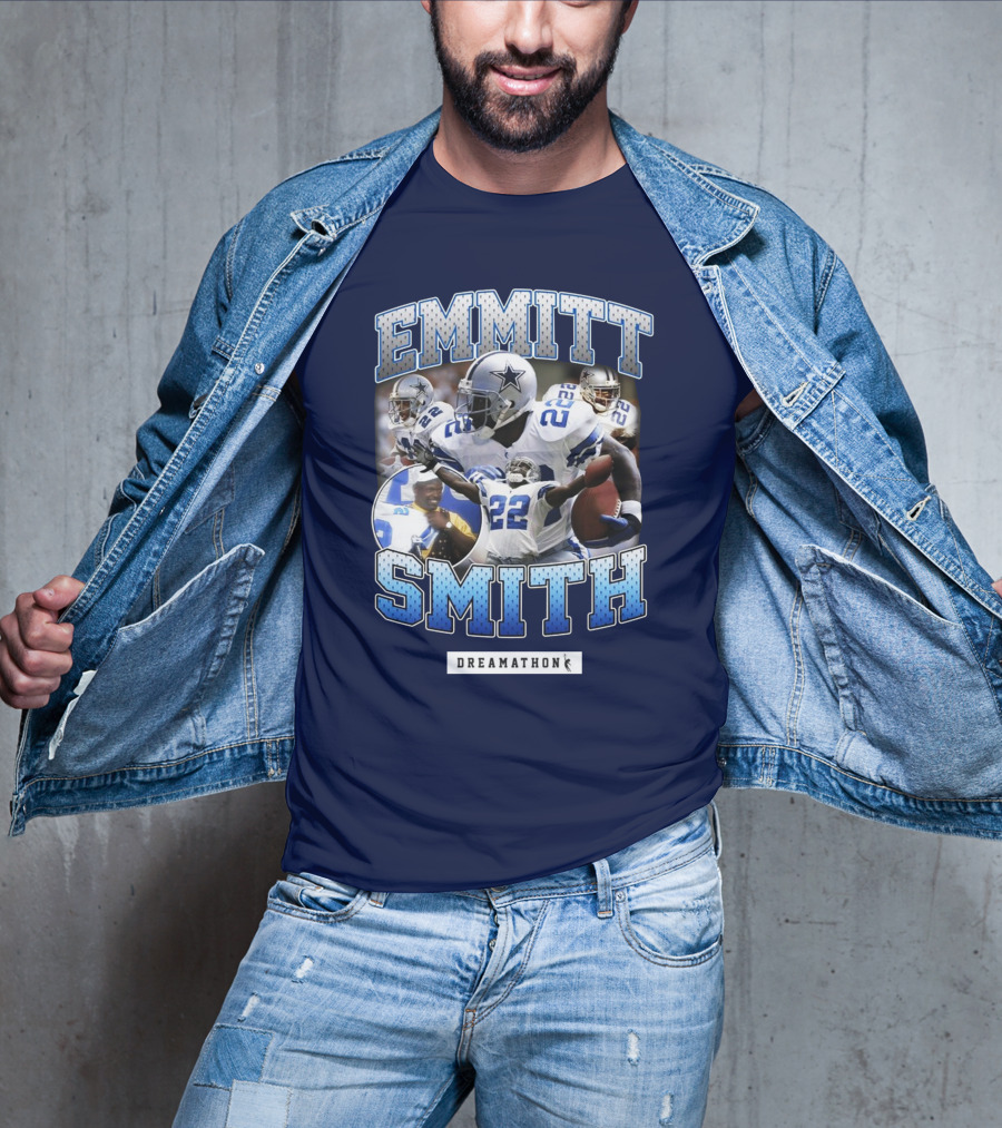 Emmitt Smith Dreamathon Dallas Cowboys Collage T-Shirt