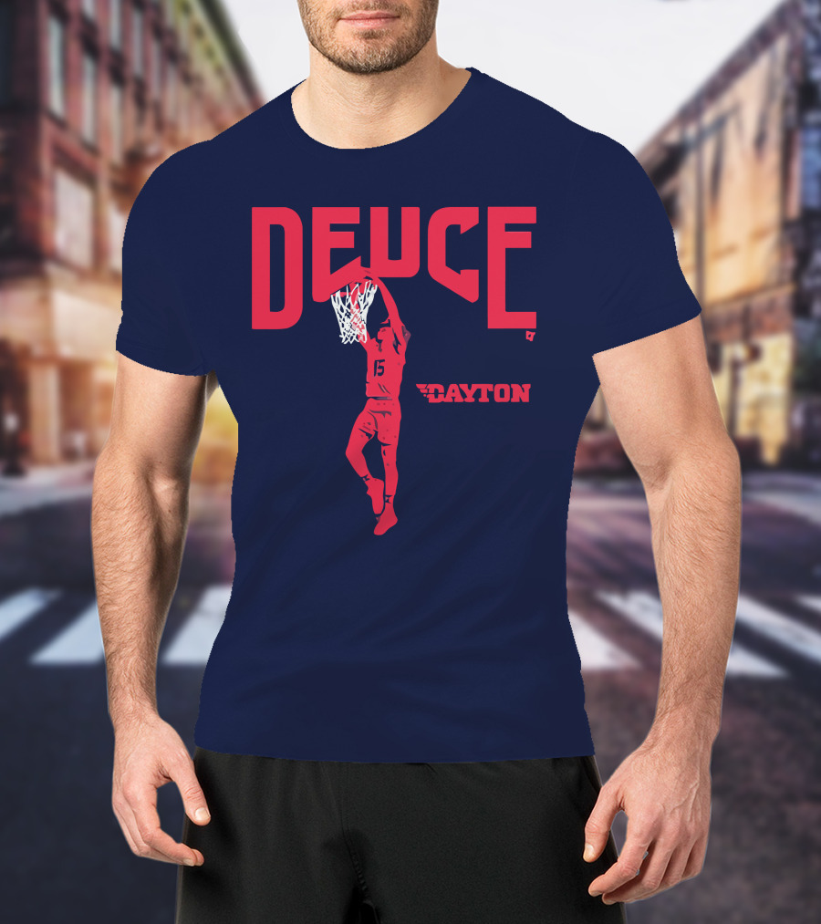 Dayton Basketball Deuce Daron Holmes II Dunking T-Shirt