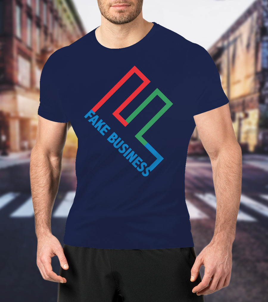 Fake Business Logo With Red Green Blue Lines T-Shirt