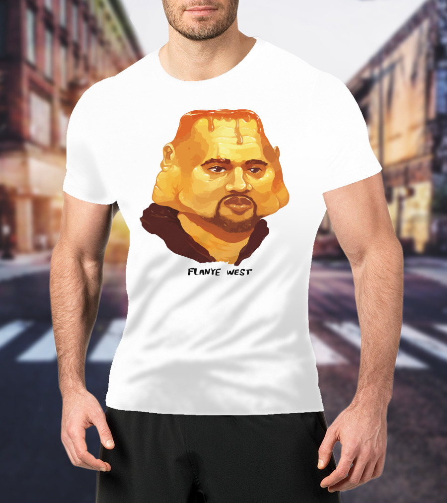 Flanye West Pancake Head Parody Caricature T-Shirt