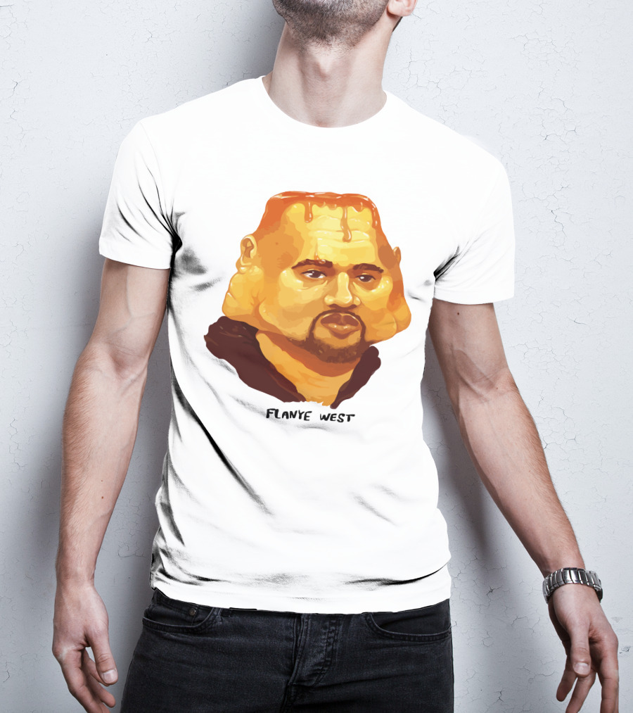 Flanye West Pancake Head Parody Caricature T-Shirt