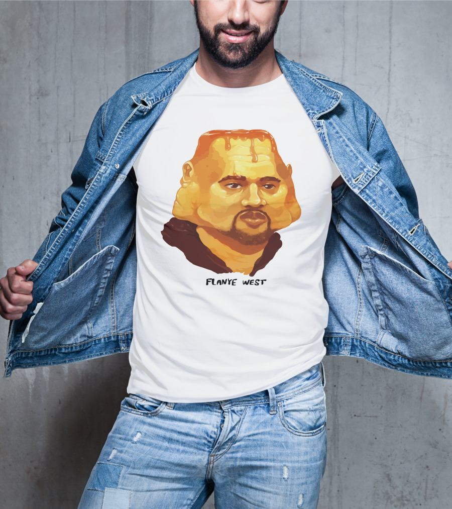 Flanye West Pancake Head Parody Caricature T-Shirt