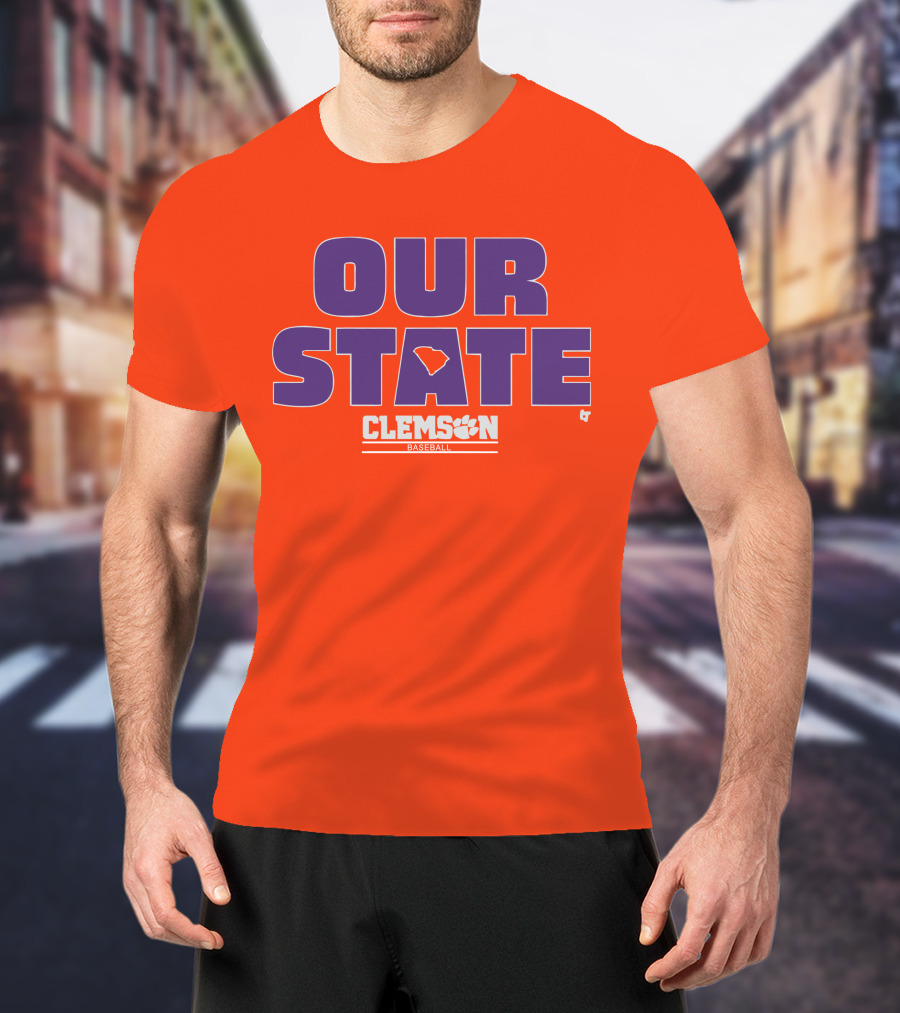 Clemson Baseball Our State South Carolina Outline T-Shirt
