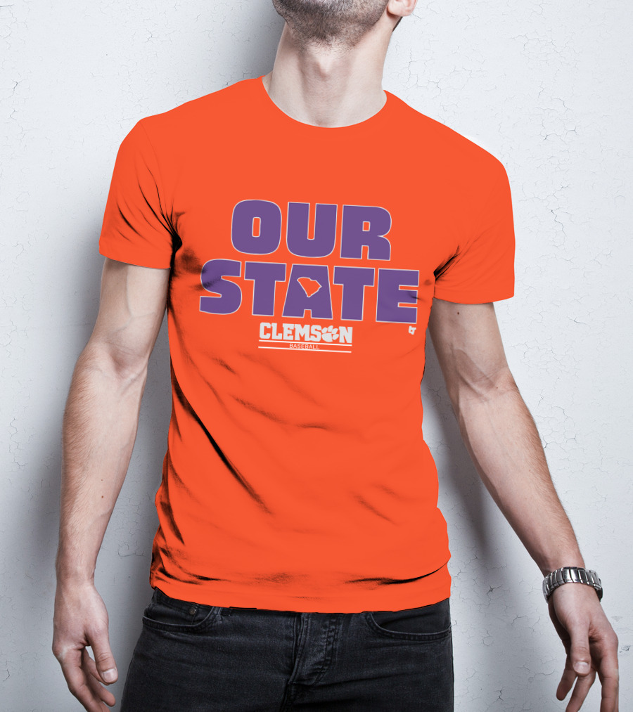 Clemson Baseball Our State South Carolina Outline T-Shirt