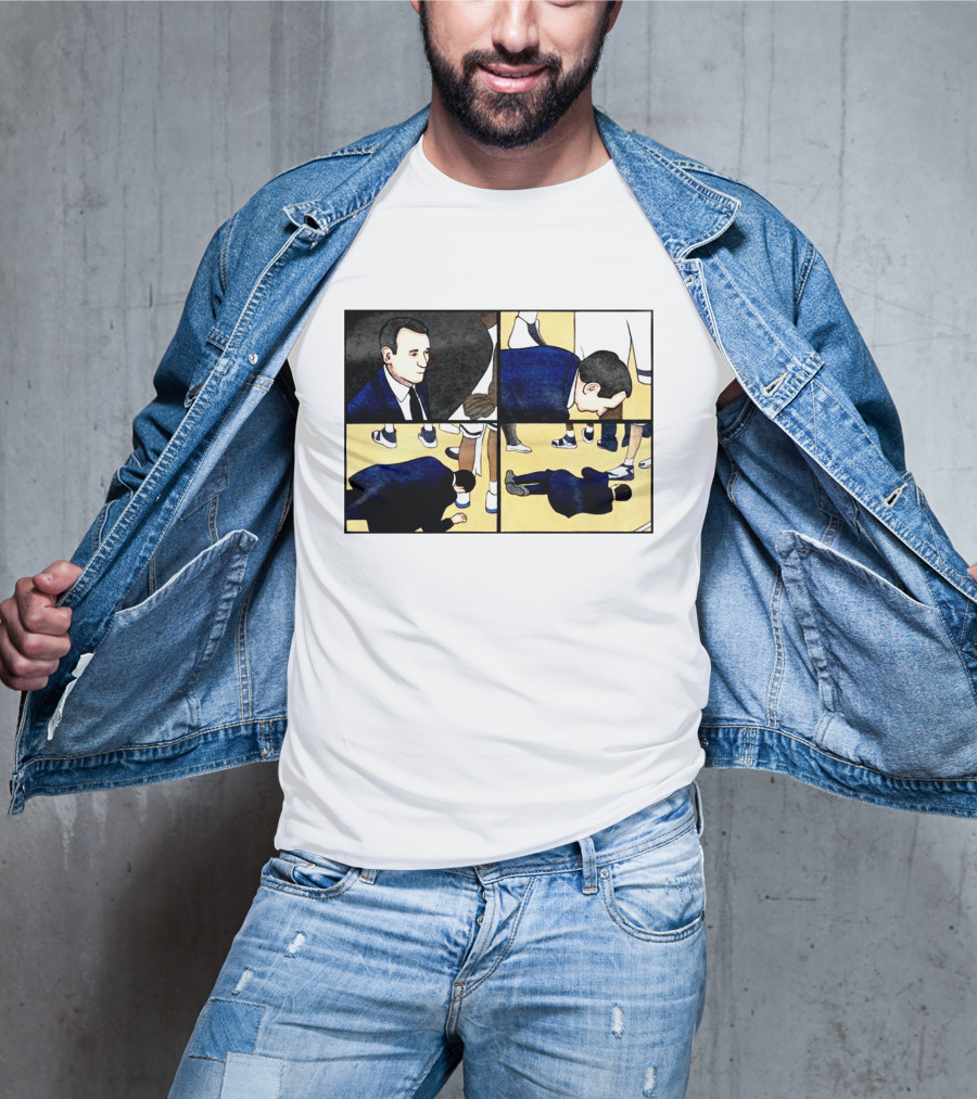 Collapse Basketball Comic Coach On Court Scene T-Shirt