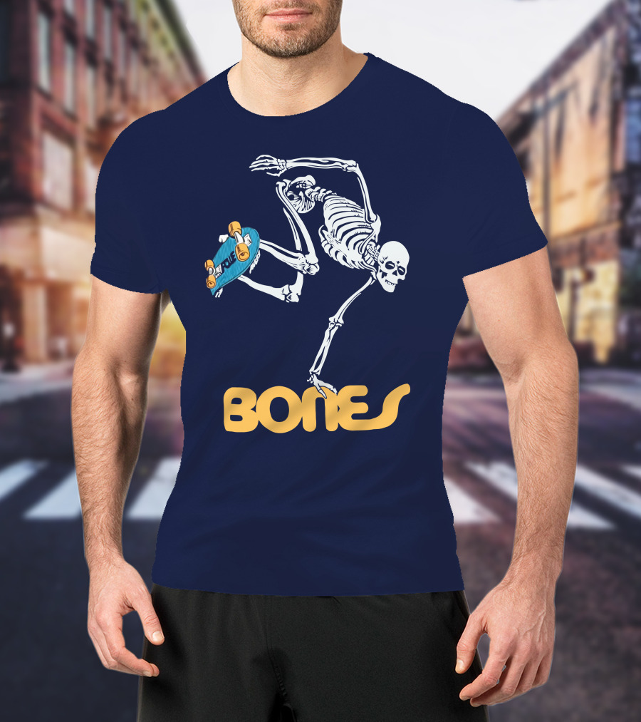Bones Brigade Skeleton On Skateboard T-Shirt