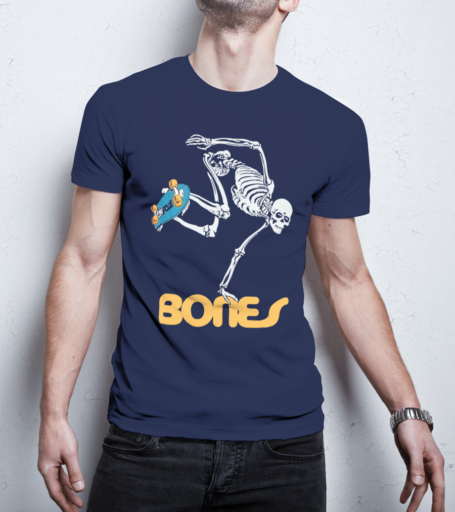 Bones Brigade Skeleton On Skateboard T-Shirt