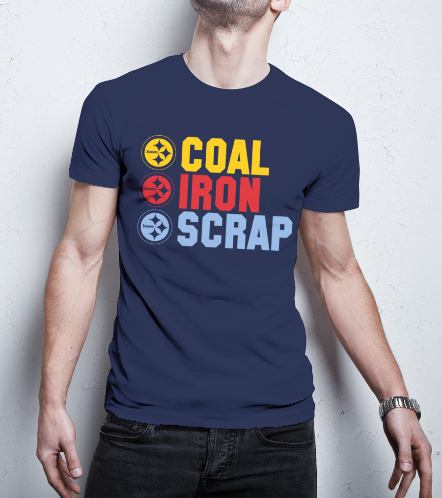 Steelers Coal Iron Scrap Football T-Shirt