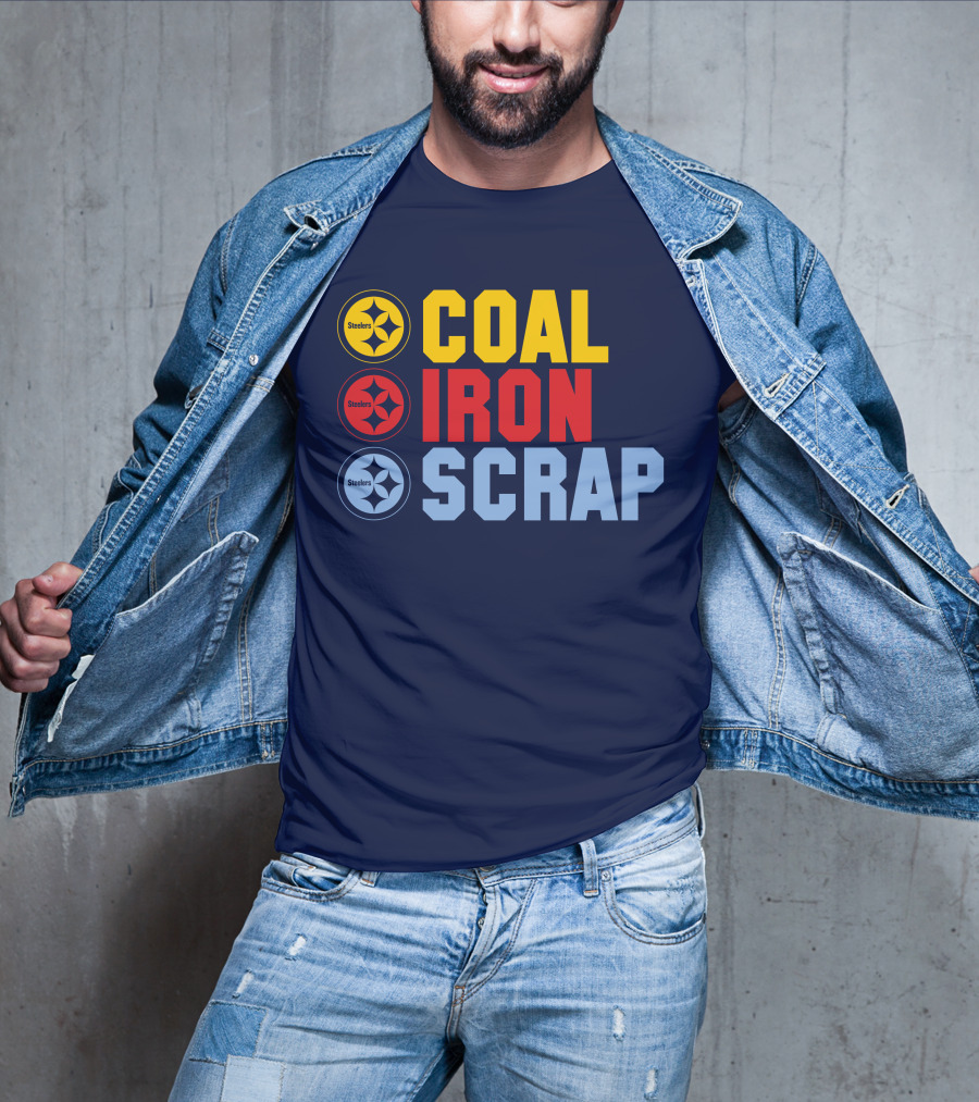 Steelers Coal Iron Scrap Football T-Shirt