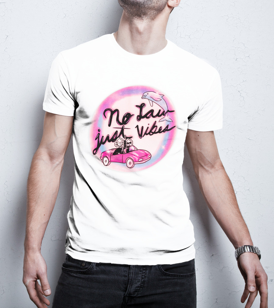 Strict Scrutiny No Law Just Vibes Dolphin Car Adventure T-Shirt