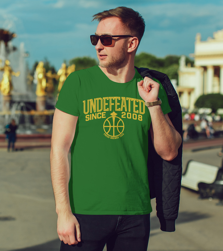 Undefeated Since 2008 Fresh Brewed Tees Basketball T-Shirt