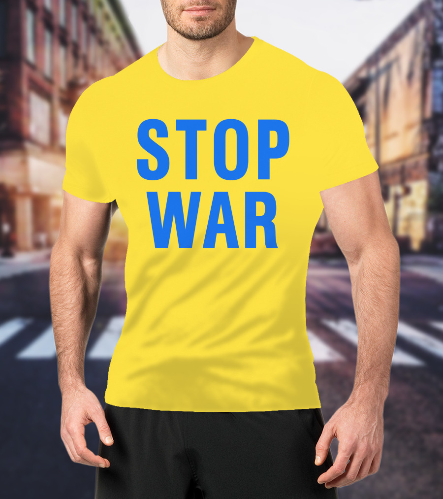 Illia Kovtun Stop War Shirt Bold Blue Typography T-Shirt
