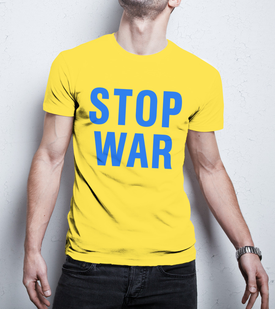Illia Kovtun Stop War Shirt Bold Blue Typography T-Shirt