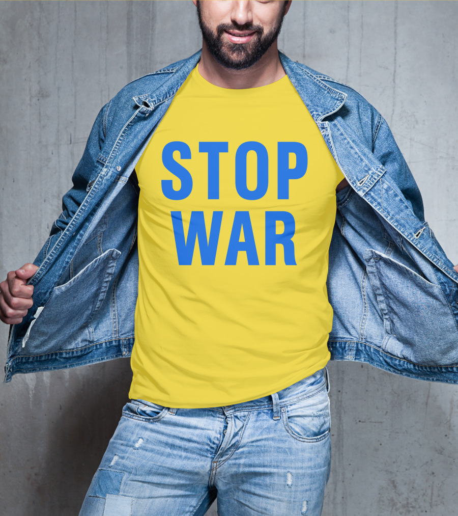 Illia Kovtun Stop War Shirt Bold Blue Typography T-Shirt