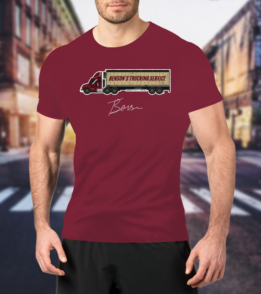 Trey Benson Benson's Trucking Service College WHT T-Shirt
