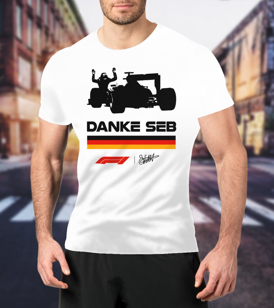 Sebastian Vettel Danke Seb Formula 1 F1 German Flag Racing T-Shirt