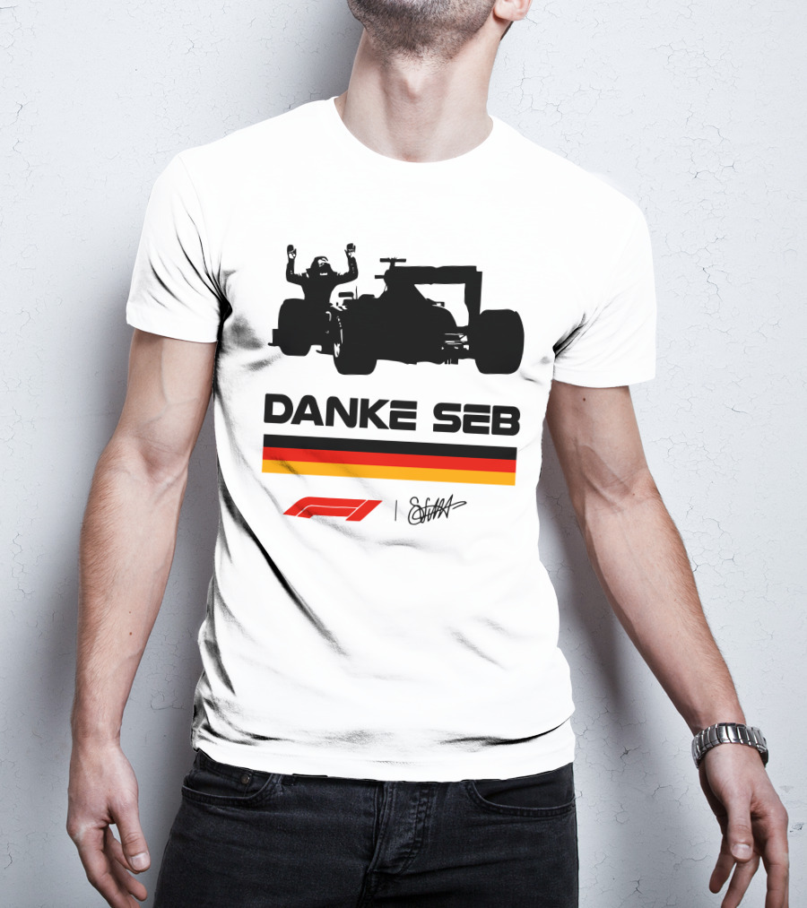 Sebastian Vettel Danke Seb Formula 1 F1 German Flag Racing T-Shirt