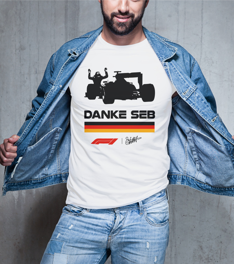 Sebastian Vettel Danke Seb Formula 1 F1 German Flag Racing T-Shirt