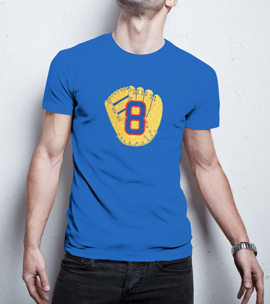 Gold Glove 8 Blue Background T-Shirt