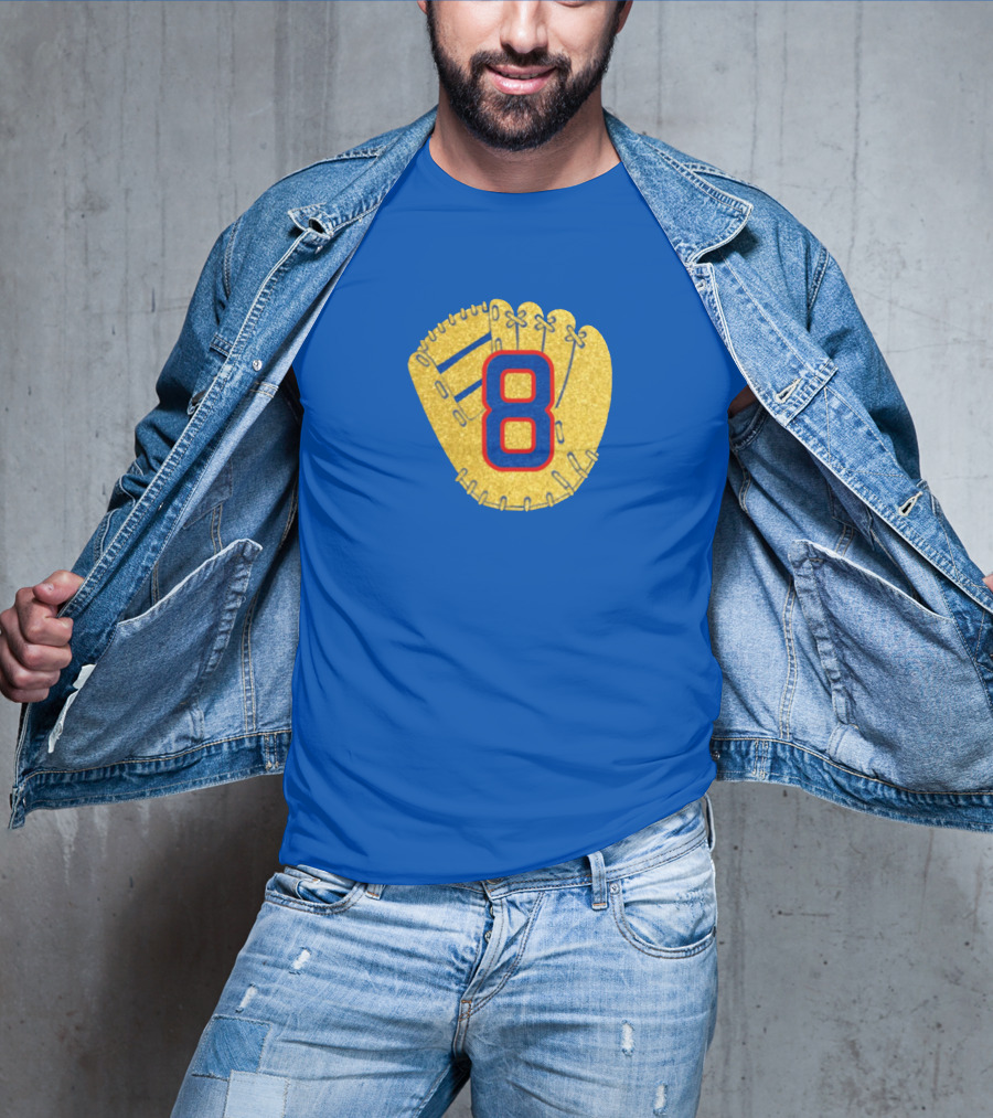 Gold Glove 8 Blue Background T-Shirt