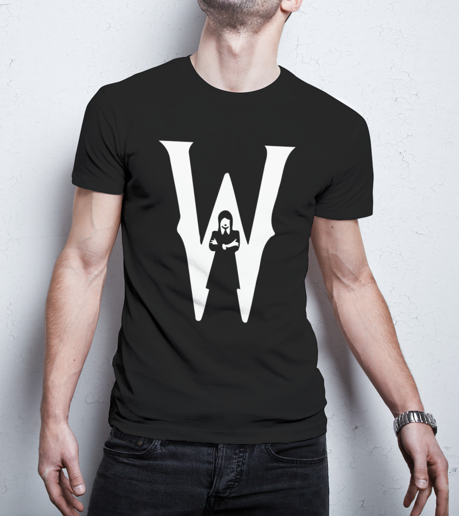 Wednesday Addams Nevermore Trending TV Series Iconic 'W' Logo T-Shirt