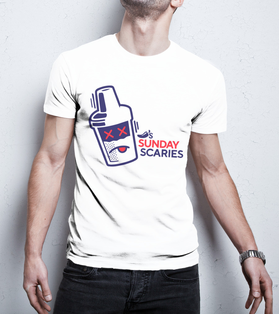Chili's Sunday Scaries Drink Shaker Icon With Fun Expression T-Shirt