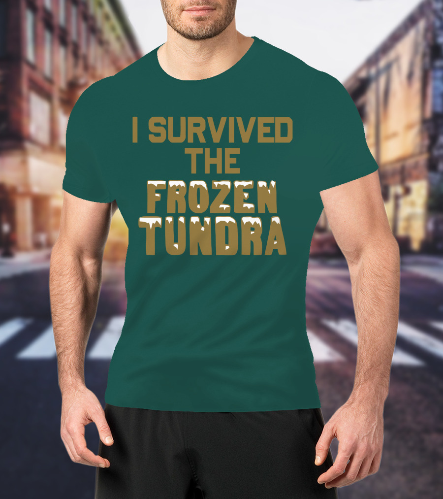 I Survived The Frozen Tundra Statement With Ice-Capped Letters T-Shirt