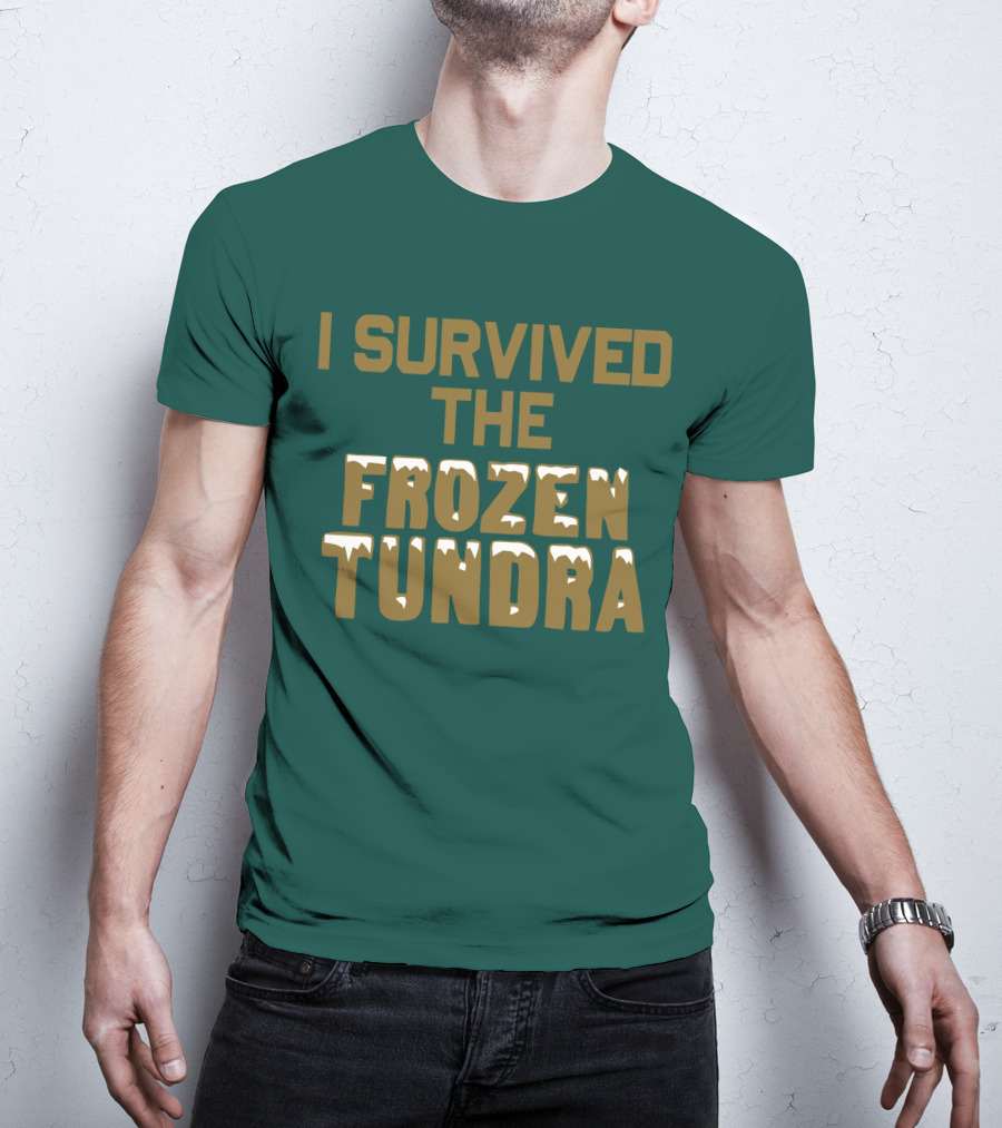 I Survived The Frozen Tundra Statement With Ice-Capped Letters T-Shirt