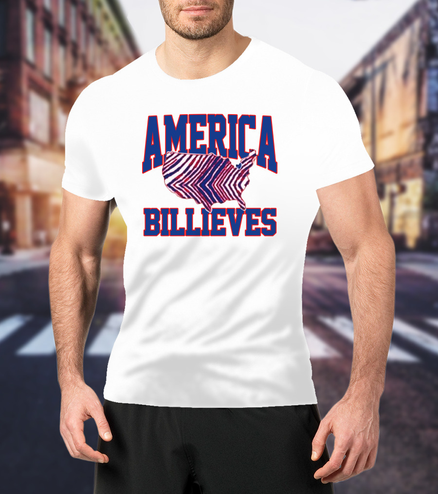 America Billieves Map Zubaz T-Shirt