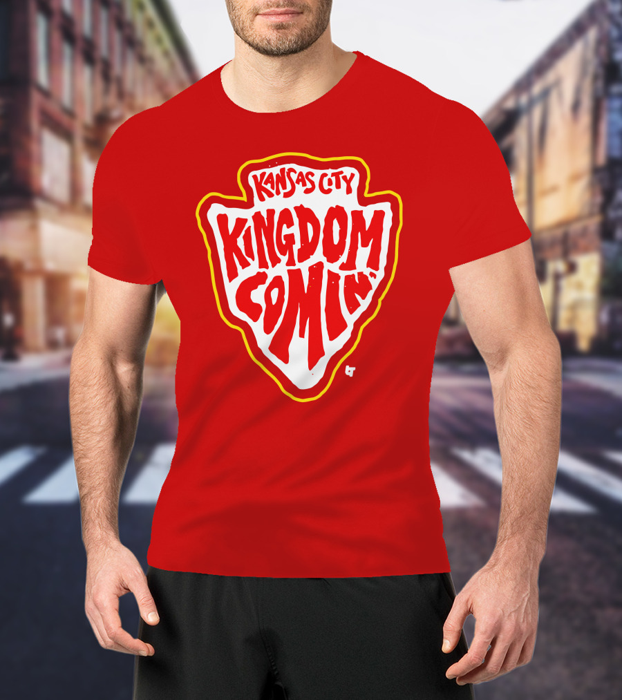 Kansas City Kingdom Comin' Red Shield T-Shirt
