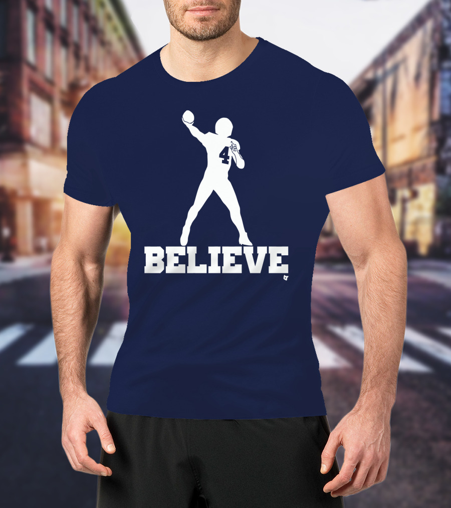 Dak Prescott Number 4 Believe Football T-Shirt