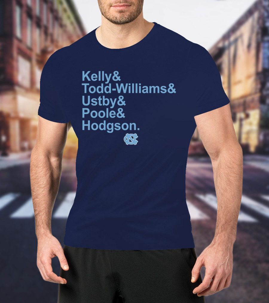 UNC Basketball Kelly Todd-Williams Ustby Poole Hodgson Names T-Shirt